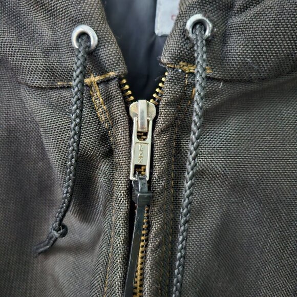 Vintage CARHARTT Hooded Jacket Mens J21? Cordura Nylon Canvas Quilted 90s Size L - Picture 4 of 16